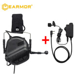 EARMOR M32 MOD4 Tactical Headset & M52 PTT One Set Fit for Military and Shooting Noise Canceling Headphones