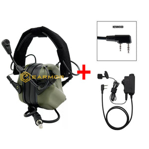 EARMOR M32 MOD4 Tactical Headset & M52 PTT One Set Fit for Military and Shooting Noise Canceling Headphones