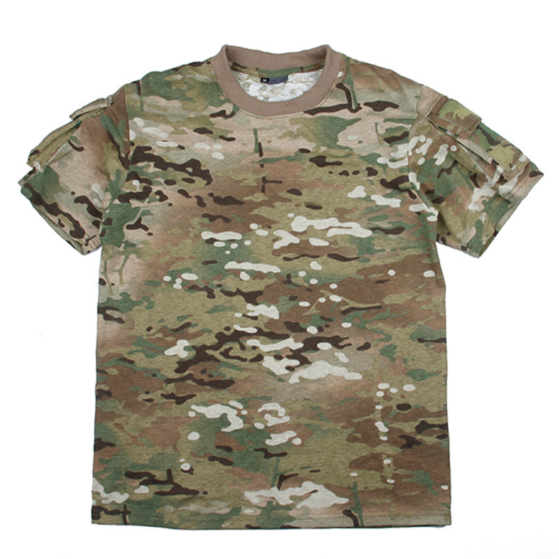Moss Camouflage Short Sleeve Crewneck T-Shirt & Biker Shorts Set